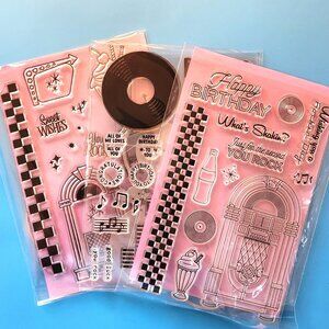 #40 Stamp & Die Sets - Music Jukebox Record Ice Cream Soda Birthday Card Making